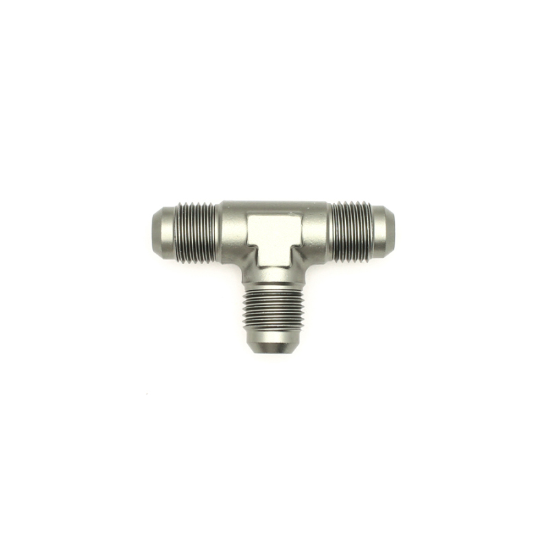 DeatschWerks 6AN Male Flare to 6AN Male Flare to 6AN Male Flare Tee Fitting - Anodized Matte Black thumbnail 6