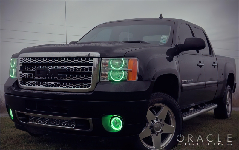 Oracle 08-13 GMC Sierra LED Round Ring Headlight Halo Kit - Blue