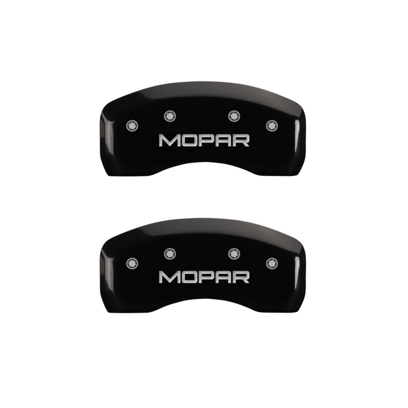 MGP 4 Caliper Covers Engraved Front & Rear MOPAR Black finish silver ch thumbnail 9