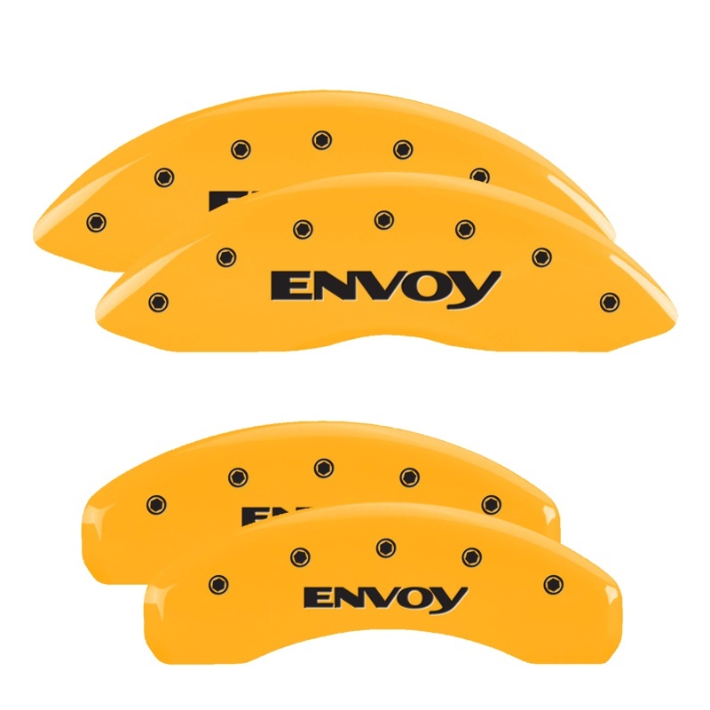 MGP 4 Caliper Covers Engraved Front & Rear MOPAR Yellow finish black ch thumbnail 5