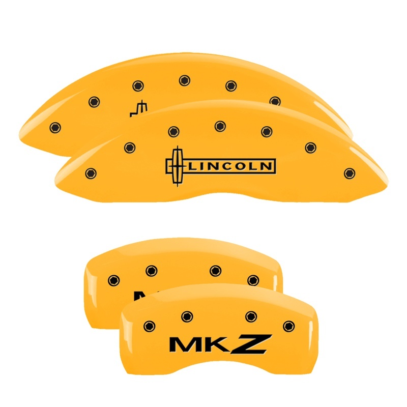 MGP 4 Caliper Covers Engraved Front Lincoln Rear MKZ Yellow Finish Black Char 2017 Lincoln MKZ thumbnail 5
