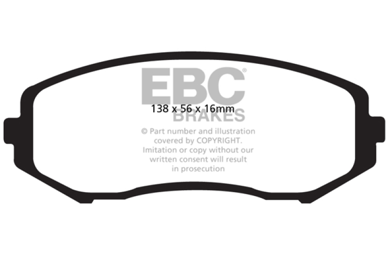 EBC 08+ Suzuki Grand Vitara 2.4 Ultimax2 Front Brake Pads thumbnail 3
