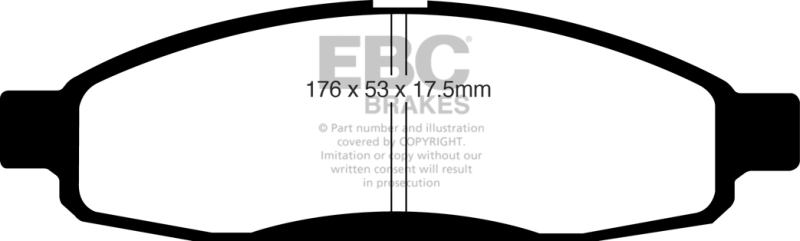 EBC 05-06 Infiniti QX56 5.6 (Bosch) Yellowstuff Front Brake Pads thumbnail 5