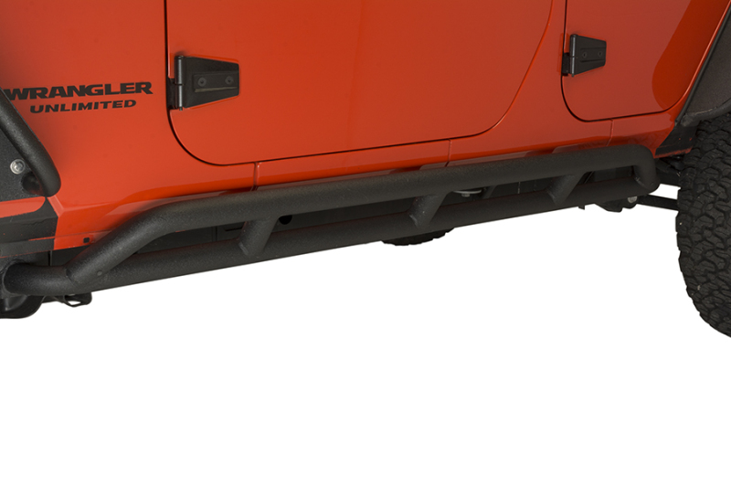 Fishbone Offroad 07-18 Jeep JK 4 Door Wrangler JK Steel Rock Sliders - Blk Textured Powdercoat thumbnail 8