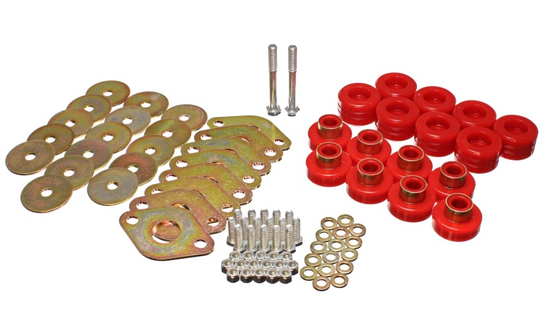 Energy Suspension Body Mount Set W/Hardware - Red thumbnail 4