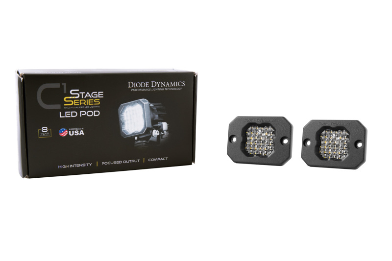 Diode Dynamics Stage Series C1R - White Flood Flush Mount LED Pod (Pair) thumbnail 3