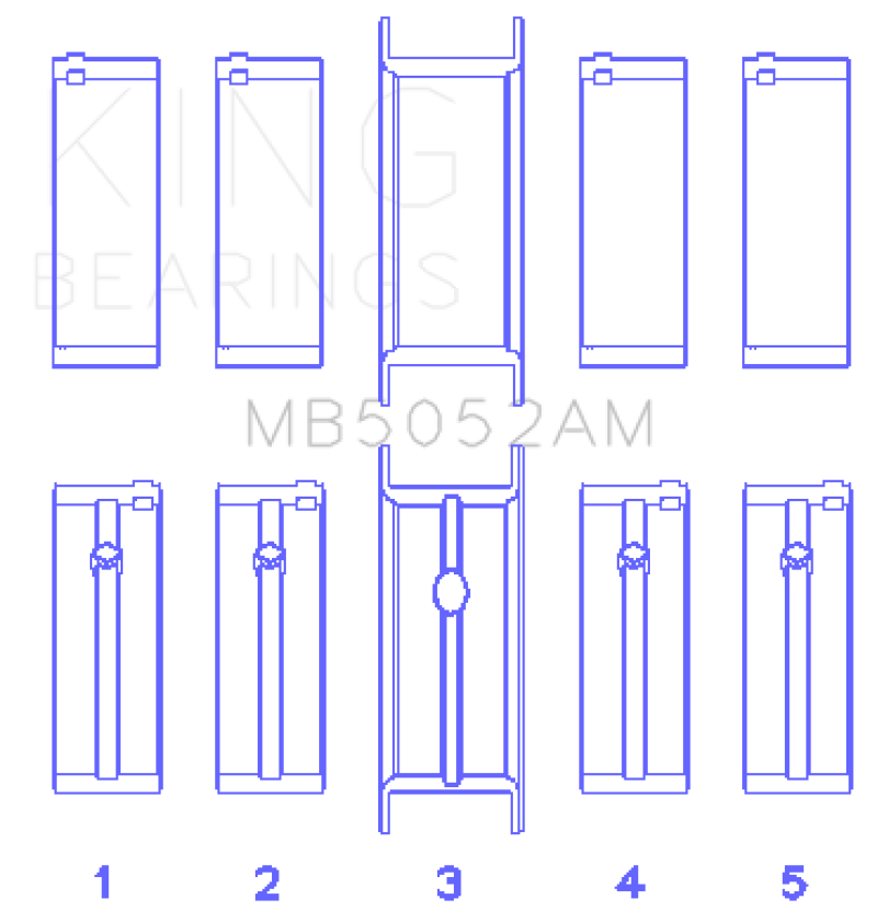 King Engine Bearings Chrysler/Mitsubishi 122ci 2.0L (Size 0.25) Main Bearing Set thumbnail 5