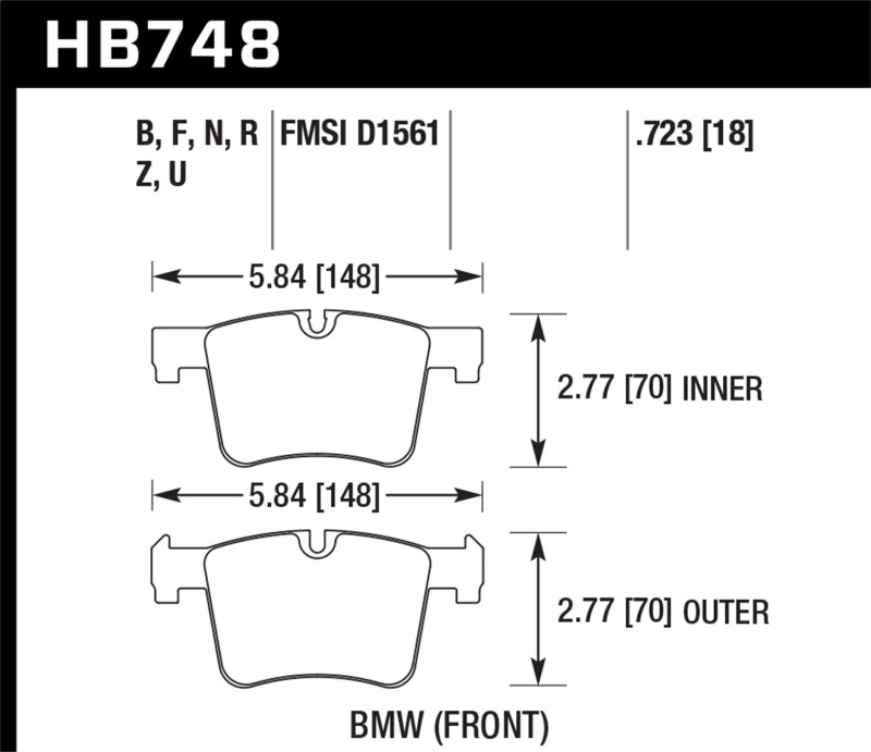Hawk 13-14 BMW 328i/328i xDrive / 2014 428i/428i xDrive PC Front Brake Pads thumbnail 5