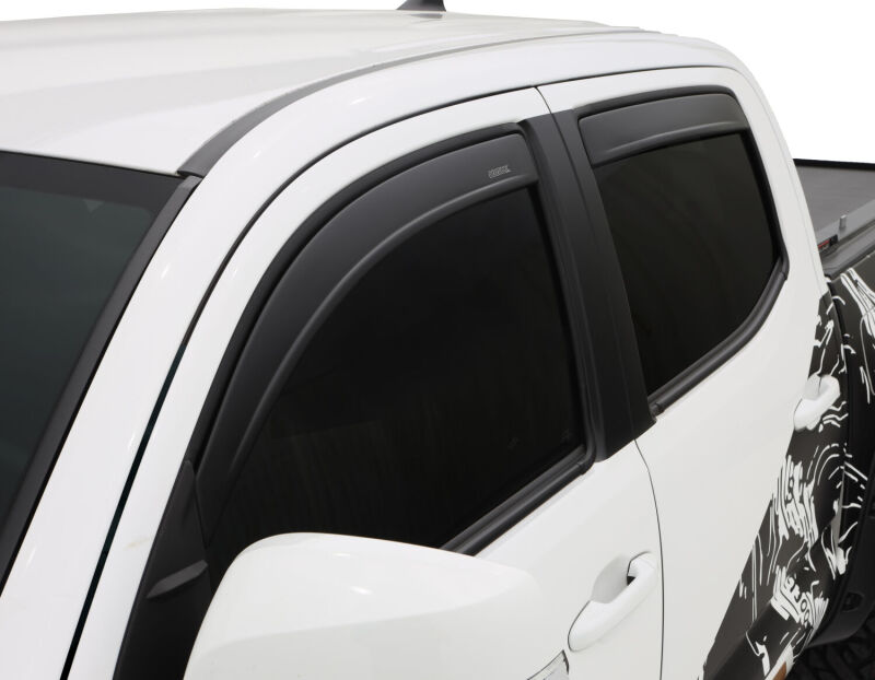 Low Profile Ventvisor Deflector; Matte Black; Outside Mount; 4 pc.