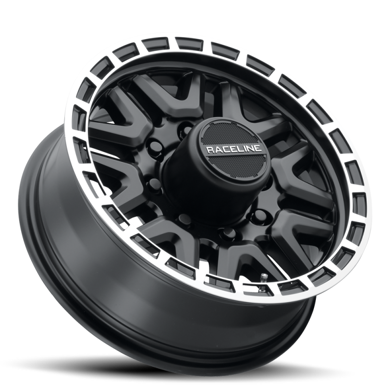 Raceline 953BM Krank 15x5in / 5x114.3 BP / 0mm Offset / 3.19mm Bore - Black & Machined Wheel thumbnail 6