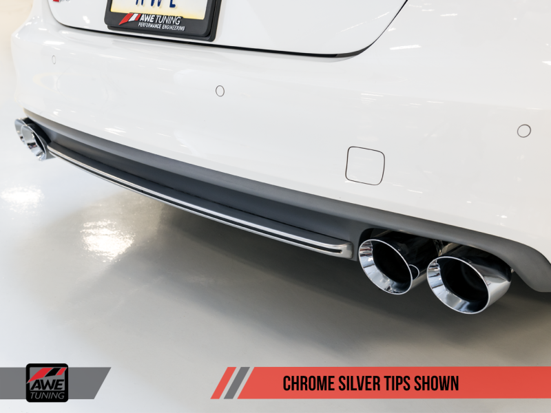 AWE Tuning Audi C7 / C7.5 S7 4.0T Track Edition Exhaust - Chrome Silver Tips thumbnail 4