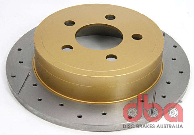 Disc Brakes Australia USA LLC Brake Rotors DBA2535X Rotor, Cross-Drilled, Slotted, Street Series X-Gold, Uni-Directional, thumbnail 6