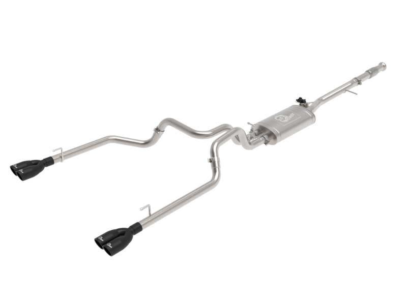 aFe Gemini XV 3in 304 SS Cat-Back Exhaust w/ Cutout 19-21 GM Silverado/Sierra 1500 V8- w/ Black Tips thumbnail 2