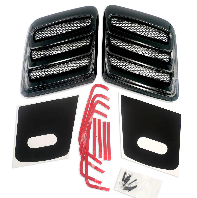 Roush 2018-2023 Mustang Hood Heat Extractors - Gloss Black thumbnail 7