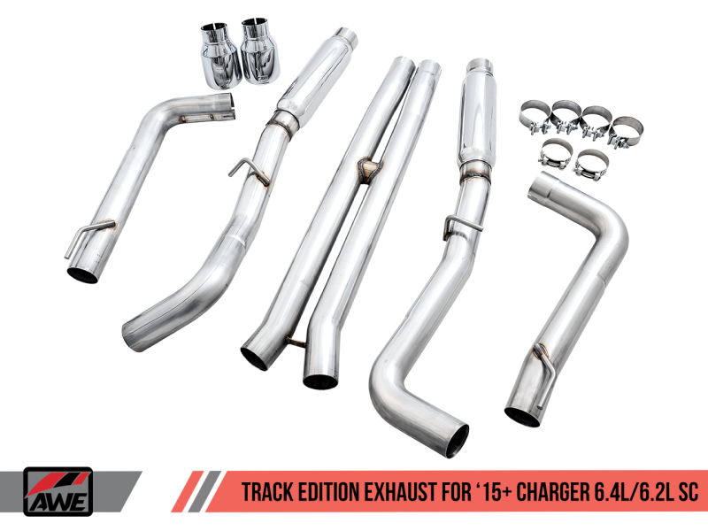 AWE Tuning 2015+ Dodge Charger 6.4L/6.2L Supercharged Track Edition Exhaust - Chrome Silver Tips thumbnail 8
