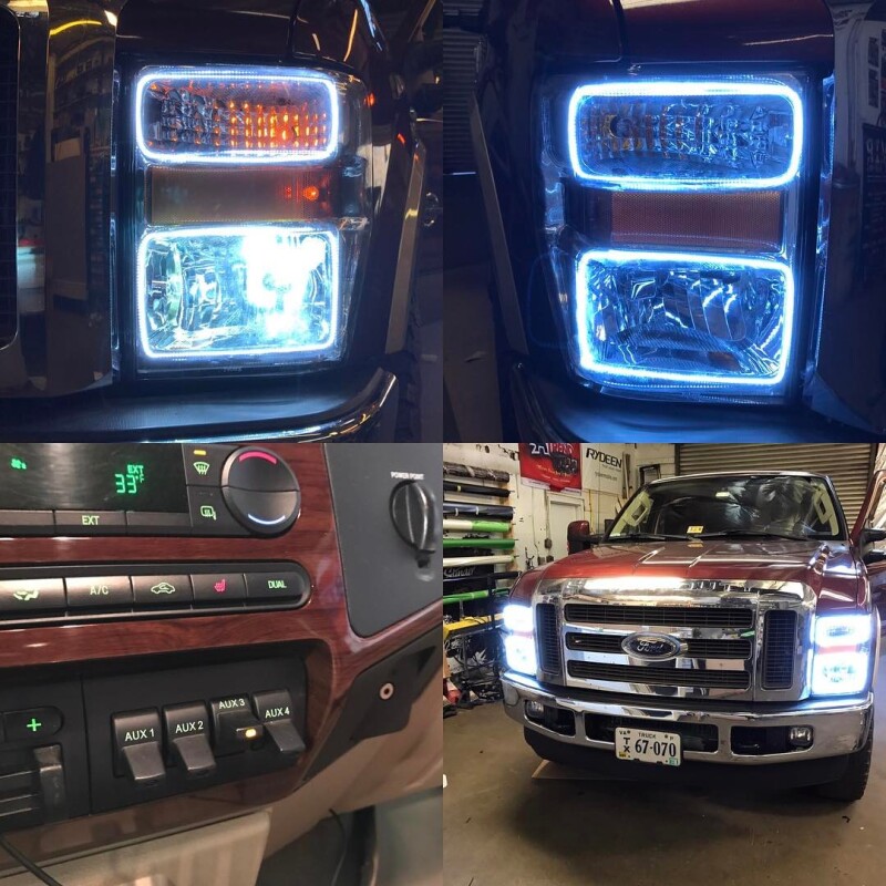 Oracle Ford F250 08-10 Halo Kit - ColorSHIFT w/ Simple Controller