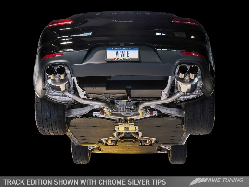 AWE Tuning Panamera 2/4 Track Edition Exhaust (2014+) - w/Chrome Silver Tips thumbnail 3