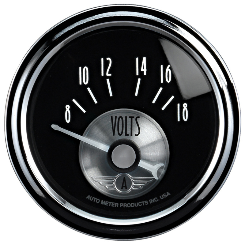 Autometer Prestige Series Black 2-1/16in 8-18V Short Sweep Electronic Voltmeter Gauge thumbnail 4