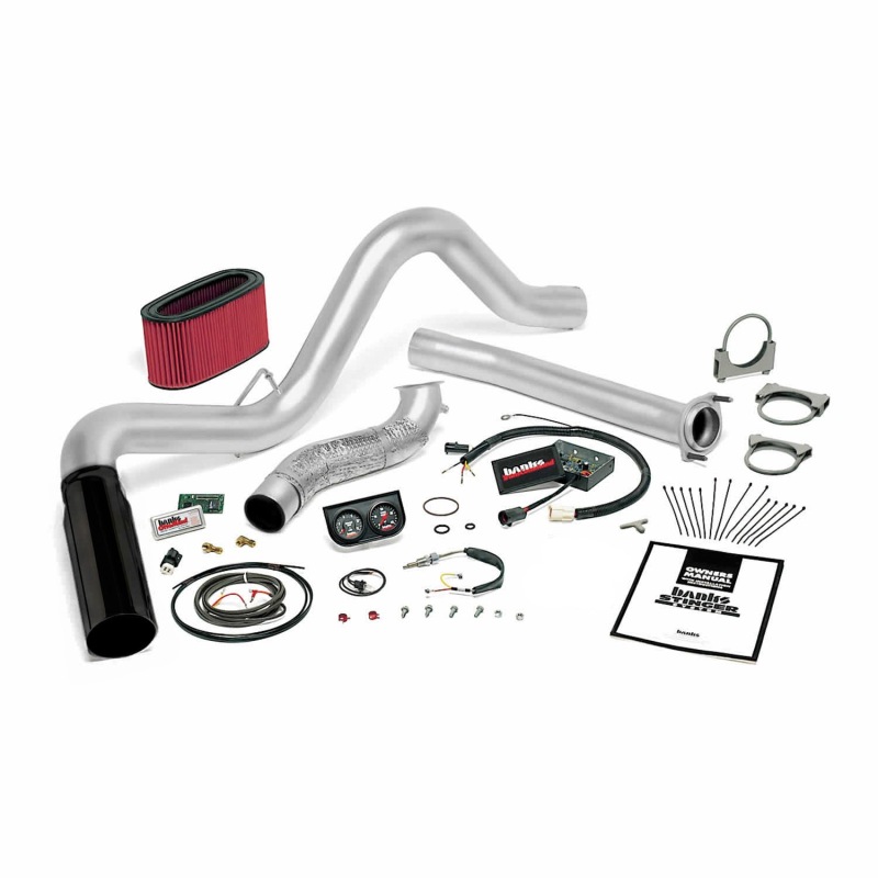 Banks Power Ford 1995-1997 7.3L Powerstroke Stinger Systems for 1995-1996 F-250, 1997 F-250 HD, F-350 - 48557-B Performance Package, Stinger, Stainless Exhaust, Black Tip, Ram-Air Filter, OttoMind Module, Ford, 7.3L, DynaFact Gauges, Automatic, Kit thumbnail 4