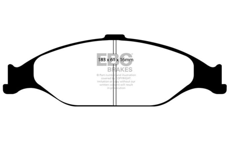 EBC 99-04 Ford Mustang 3.8 Yellowstuff Front Brake Pads thumbnail 6
