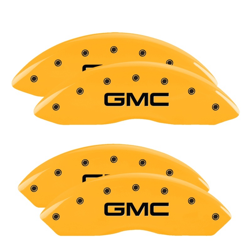 MGP 4 Caliper Covers Engraved Front & Rear GMC Yellow Finish Black Char 2016 GMC Savana 3500 thumbnail 6