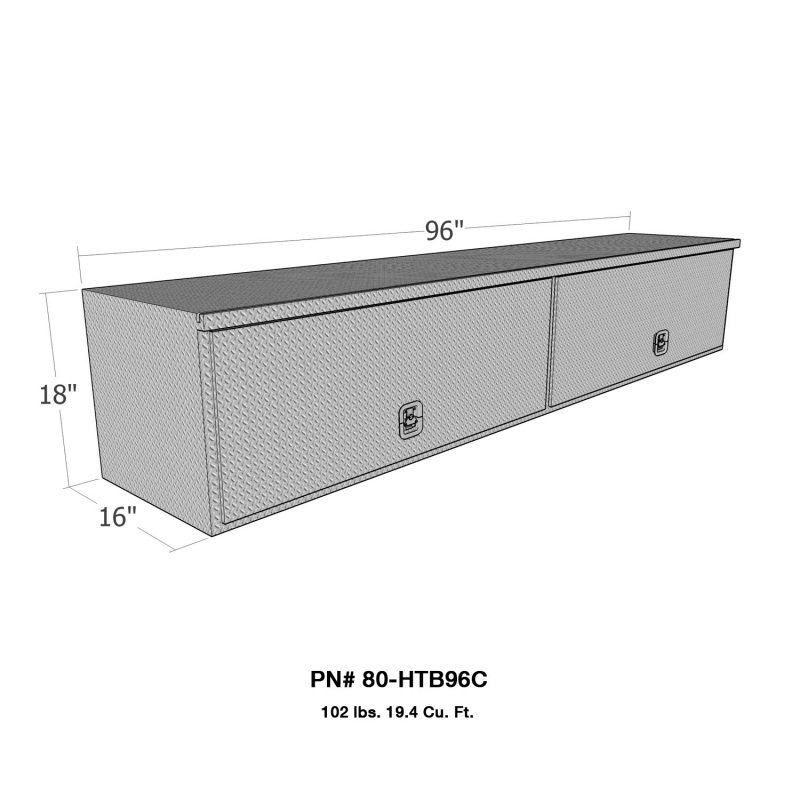 Westin/Brute High Cap HD Top Sider 16in x 96in w/flip up Doors - Aluminum thumbnail 5