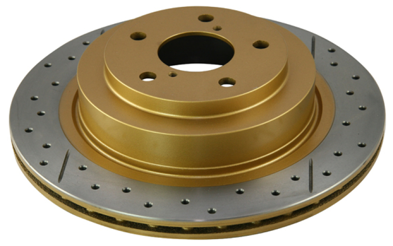 DBA Street Series X-Gold Disc Brake Rotors DBA845X Rotor, Cross-Drilled, Slotted, X-Gold, Uni-Directional, Lexus, Front, Each thumbnail 6