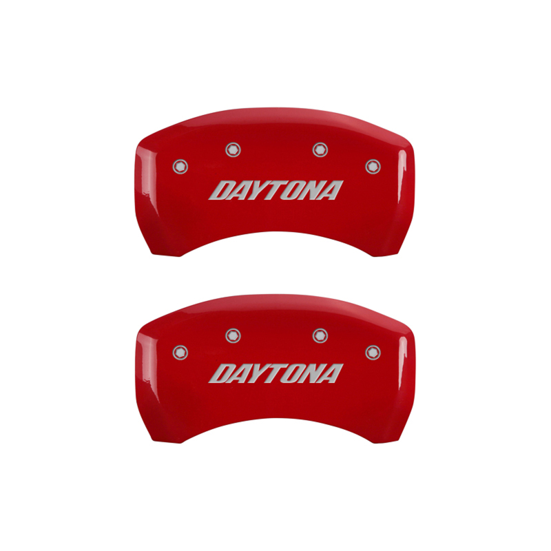 MGP 4 Caliper Covers Engraved Front & Rear Daytona Red finish silver ch thumbnail 9
