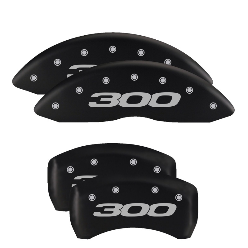 MGP 4 Caliper Covers Engraved Front & Rear Style 1/Chrysler Wing Black finish silver ch thumbnail 6
