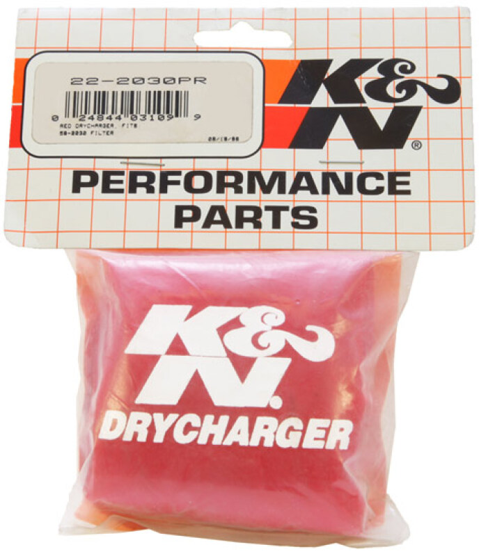 K&N Red Drycharger 5.25in x 3in Round Tapered Air Filter Wrap thumbnail 5