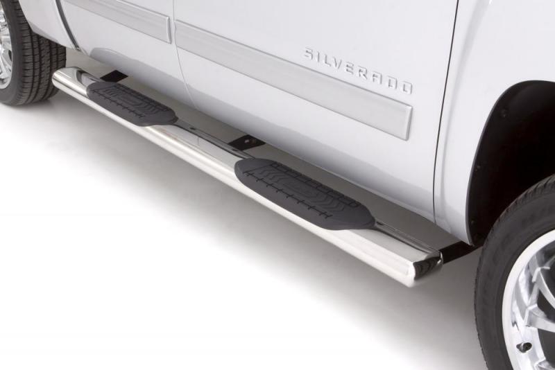 Lund 2019 Chevy Silverado 1500 Crew Cab (Rocker Panel) 6in. Oval Straight SS Nerf Bars - Polished thumbnail 3