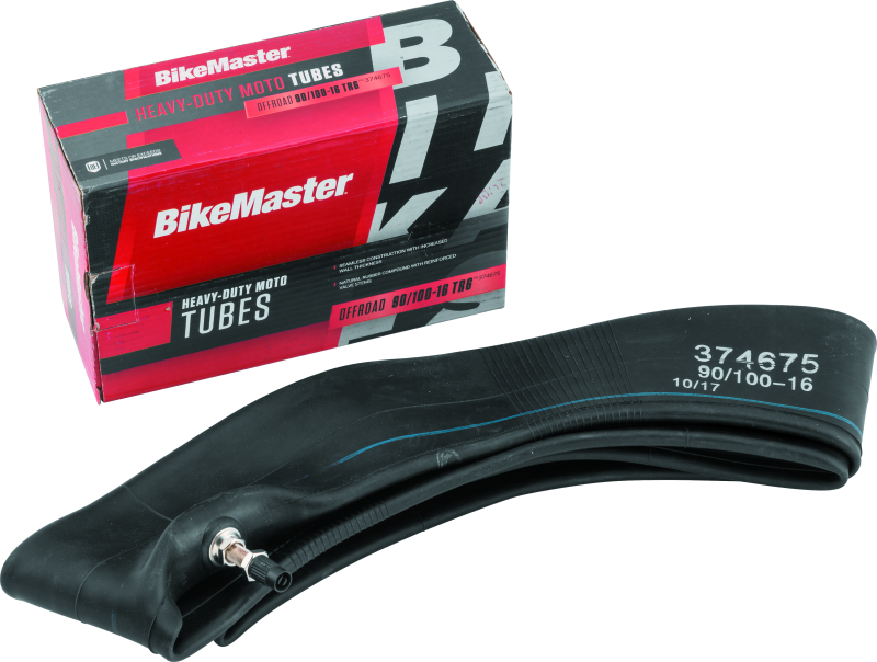 BikeMaster Heavy-Duty Tire Tubes 374675 Tube, Heavy-Duty, 90/100-16, Natural Rubber, Centered Straight Metal Pull-Through Valve Stem, Each thumbnail 4