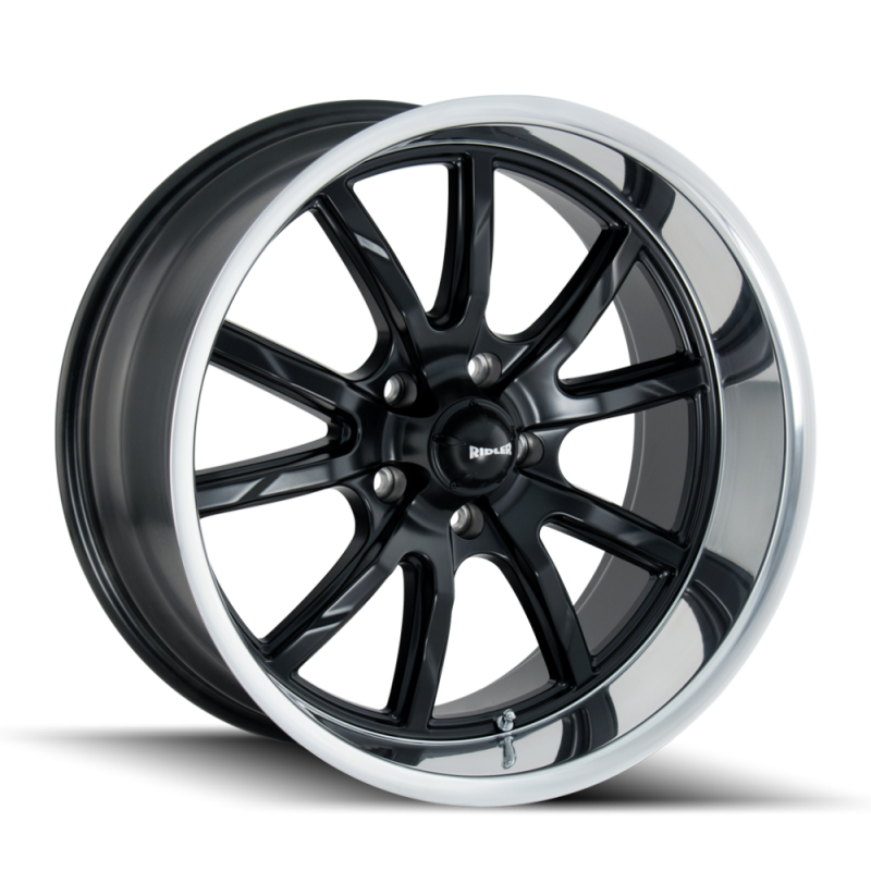 Ridler 650 18x8 / 5x114.3 BP / 0mm Offset / 83.82mm Hub Matte Black Polished Wheel