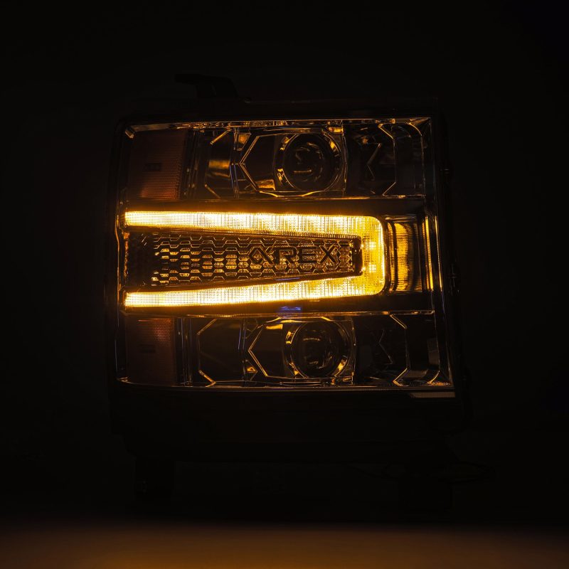 AlphaRex 16-18 Chevy 1500HD LUXX LED Proj Headlights Chrome w/Seq Actv Lgt / Seq Sig (Req PN 810023) thumbnail 3