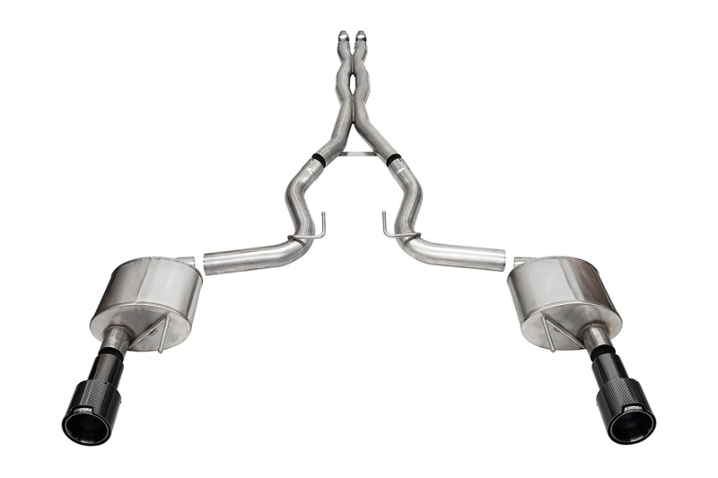 Corsa 2024+ Ford Mustang GT 5.0L V8 Xtreme 4.5 Cat-Back Duel Rear w/ 4.5 In Carbon Fiber Tips