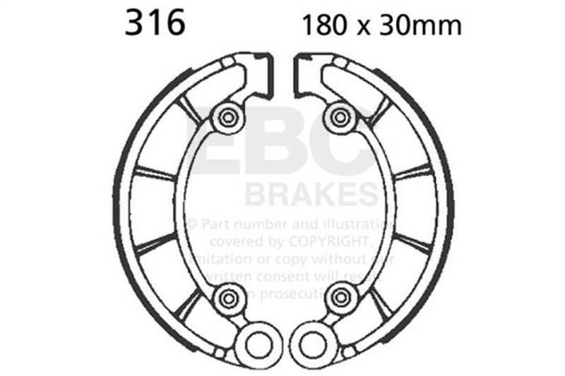 EBC 70-74 Honda CB 450 K3-K7 Rear Brake Shoe