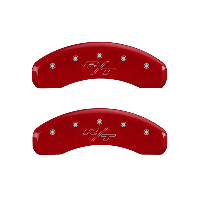 MGP 4 Caliper Covers Engraved Front Block/Challenger Engraved Rear Vintage Style/RT Red fnsh slvr ch thumbnail 9