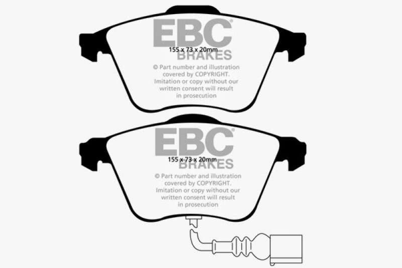 EBC 07-10 Audi TT Quattro 3.2 Ultimax2 Front Brake Pads thumbnail 2