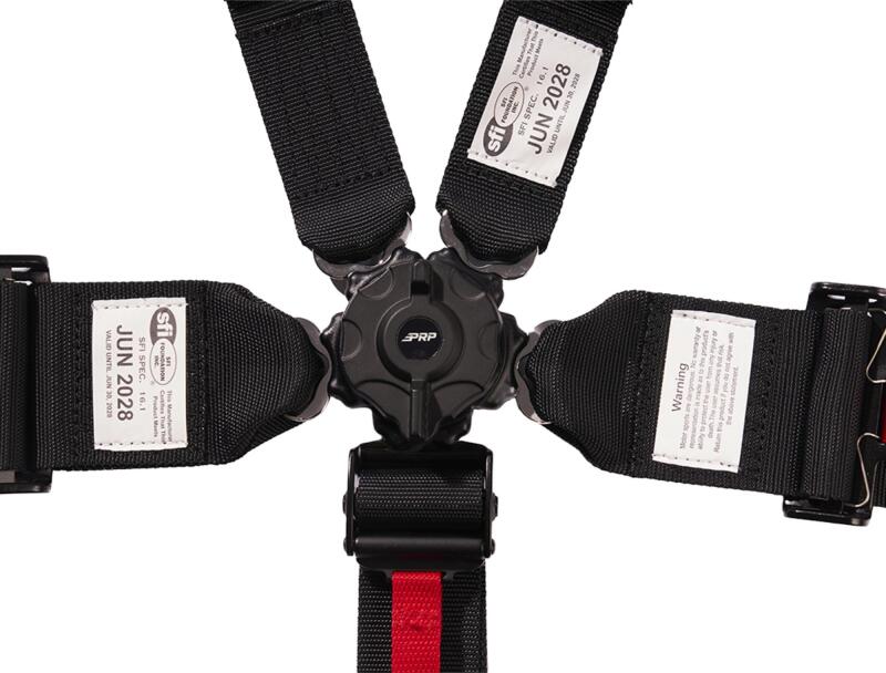 PRP 5 Point Cam-Lock Harness with 2in Shoulders and 3in Lap Belts SFI16.1- Black thumbnail 4