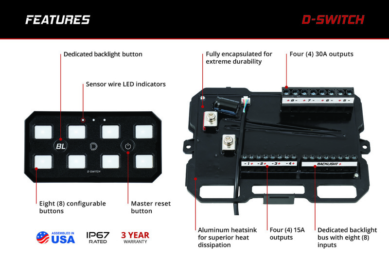 Diode Dynamics 18-25 Subaru Crosstrek D-Switch Hub Mounting Kit