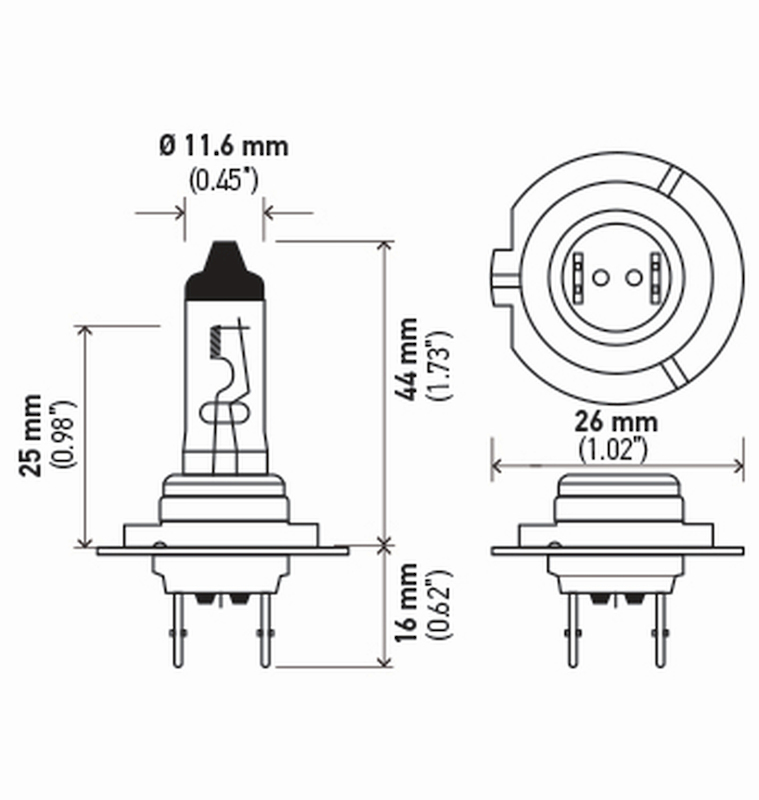 Hella High Wattage Bulb H7 12V 100W PX26d T4.6 (Pair) thumbnail 8