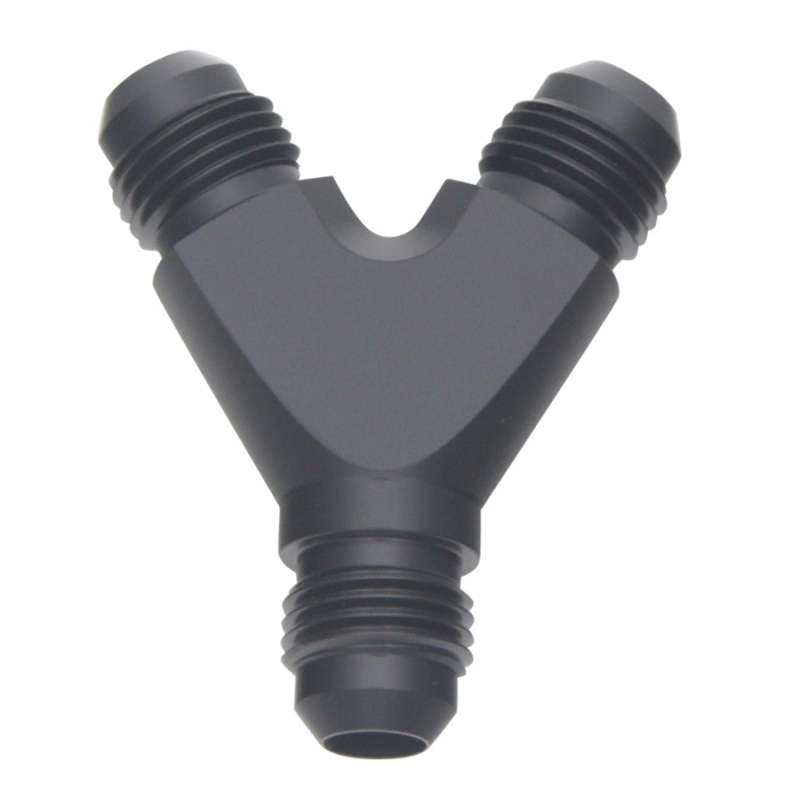 DeatschWerks 6AN Male Flare to 6AN Male Flare to 6AN Male Flare Y Fitting - Anodized Matte Black thumbnail 2