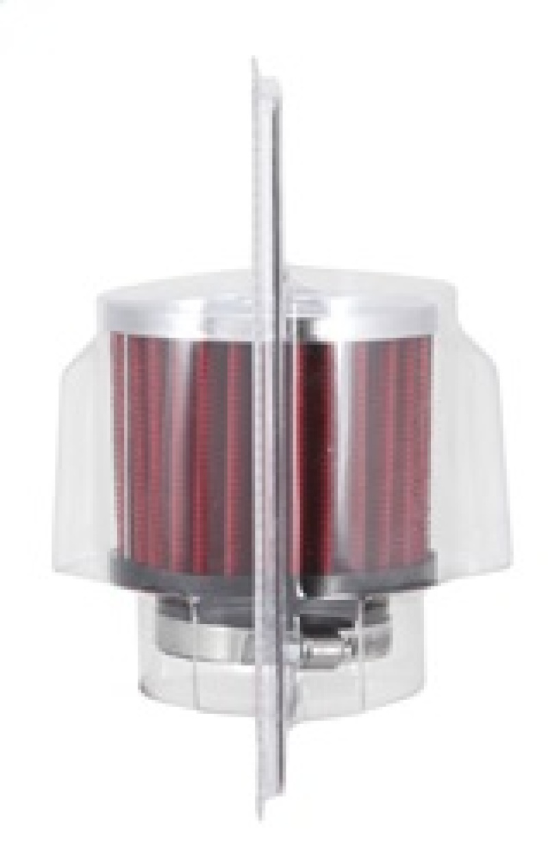 K&N 1.75in Flange ID x 3in OD x 2.5in H Chrome Finish Rubber Base Crankcase Vent Filter thumbnail 7