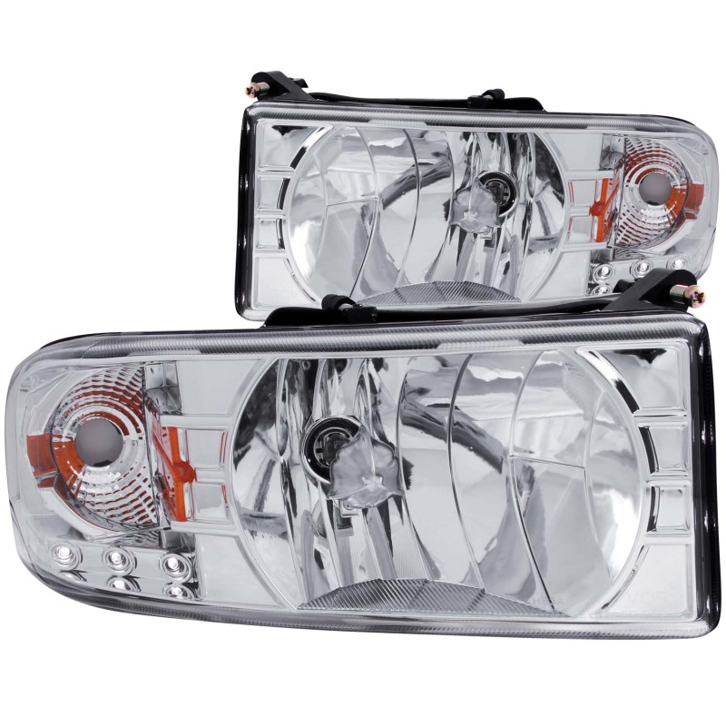ANZO 1994-2001 Dodge Ram Crystal Headlights Chrome w/ LED thumbnail 5