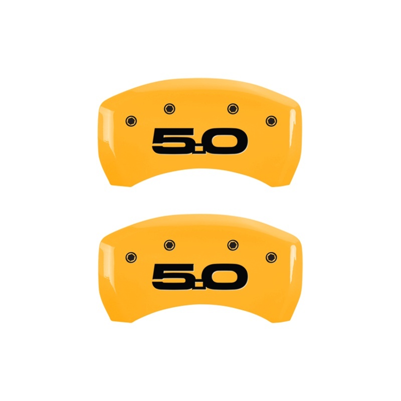 MGP Rear set 2 Caliper Covers Engraved Rear 2015/50 Yellow finish black ch thumbnail 4
