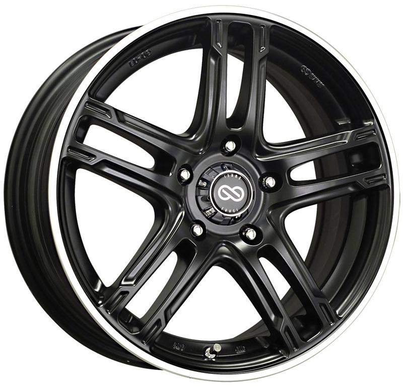 Enkei FD-05 17x7 5x100 50mm Offset 72.62 Bore Dia Black Machined Wheel
