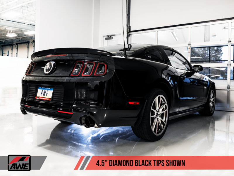 AWE Tuning S197 Mustang GT Axle-Back Exhaust - Track Edition (Diamond Black Tips) thumbnail 7