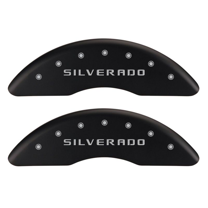MGP 4 Caliper Covers Engraved Front & Rear Silverado Red finish silver ch thumbnail 9