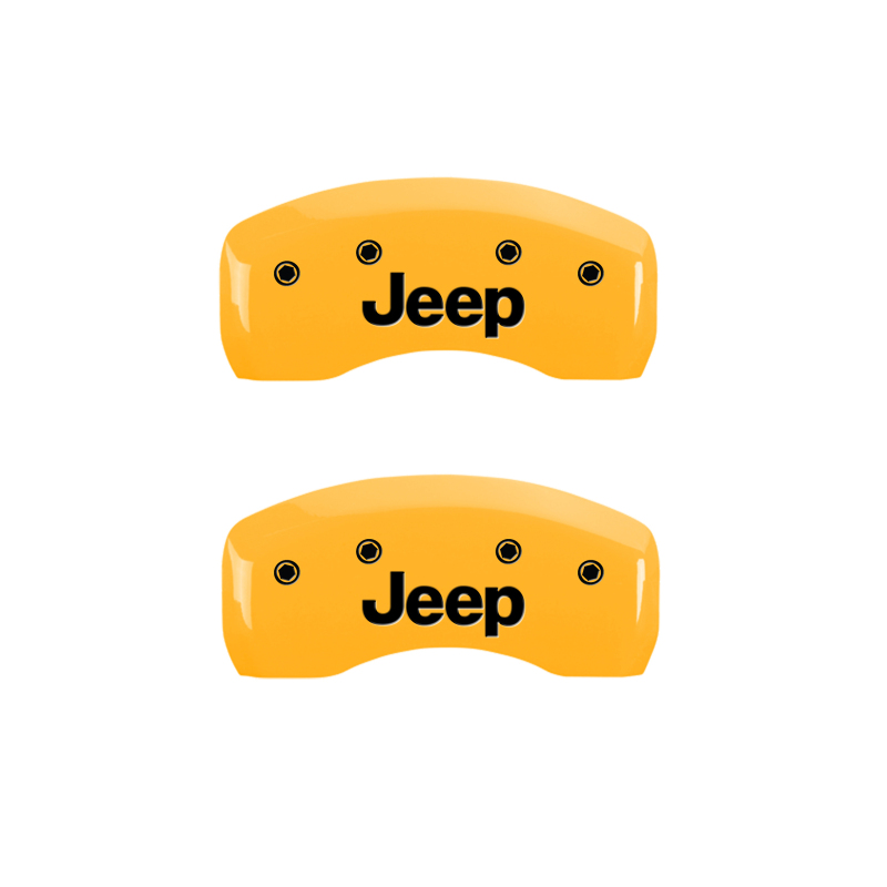MGP 4 Caliper Covers Engraved Front JEEP Engraved Rear JEEP Grill logo Black finish silver ch thumbnail 9