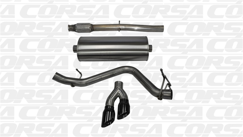 Corsa 14-19 GMC Sierra/Chevy Silv 1500 Crew Cab/Std. Bed 5.3L V8 Black Sport Single Side CB Exhaust thumbnail 2